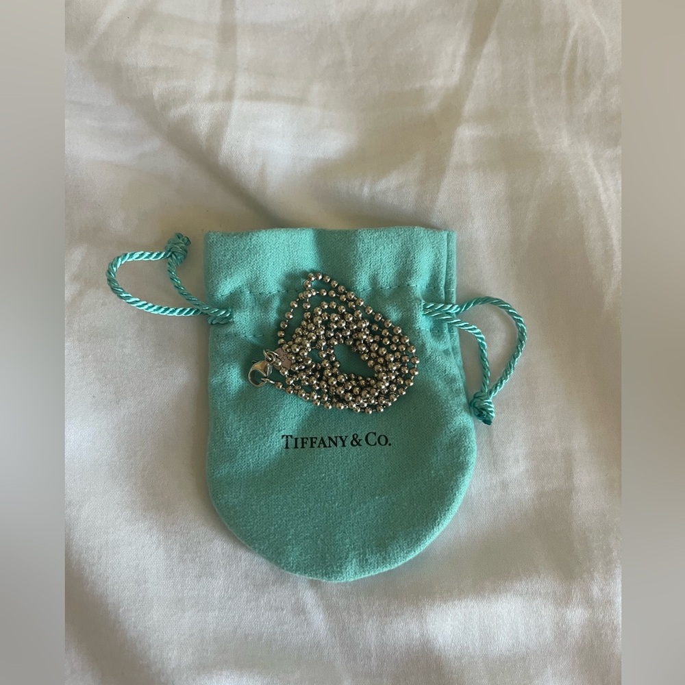 Tiffany & Co. sterling silver long beaded chain necklace